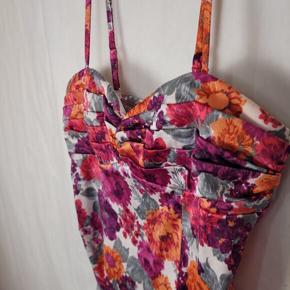 Forever 21 babydoll corset top purple floral size Med Y2K Sexy Garden Girl Fairy - Picture 4 of 7